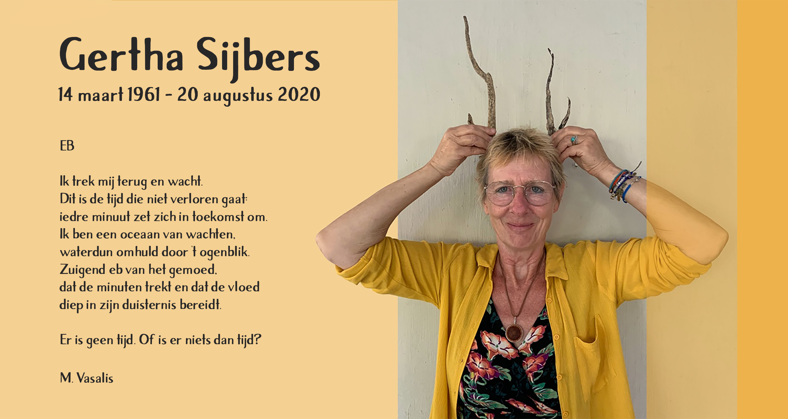 Gertha Sijbers - afscheidsgedicht